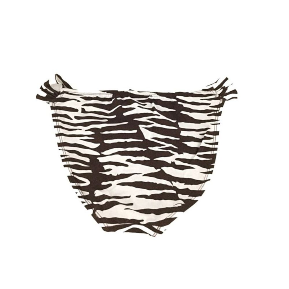 MOSSIMO SUPPLY CO. Women's Brown Printed Shirred Bikini Swimwear Bottom L - Picture 2 of 2